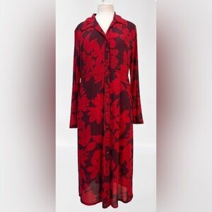 Cabi Size M Red Floral Women's Dress